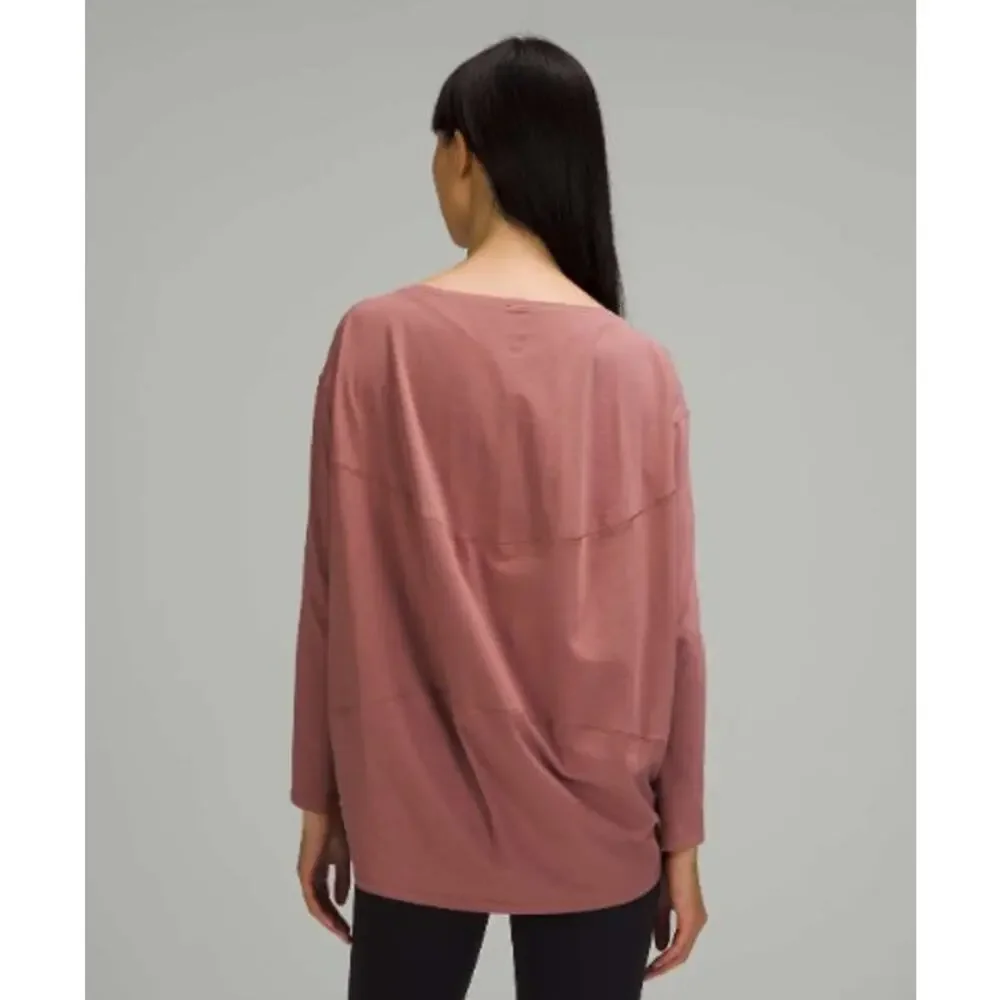 lululemon athletica long sleeve tee in dusty rose